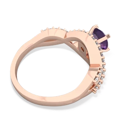 Amethyst Diamond Twist 6Mm Round Engagment  14K Rose Gold ring R26406RD