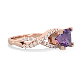 Amethyst Diamond Twist 6Mm Princess Engagment  14K Rose Gold ring R26406SQ