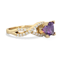 Amethyst Diamond Twist 6Mm Princess Engagment  14K Yellow Gold ring R26406SQ