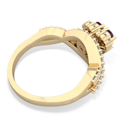 Amethyst Diamond Twist 'One Heart' 14K Yellow Gold ring R2640HRT