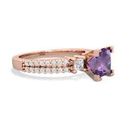 Amethyst Classic 6Mm Princess Engagement 14K Rose Gold ring R26436SQ