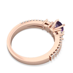 Amethyst Classic 5Mm Round Engagement 14K Rose Gold ring R26435RD