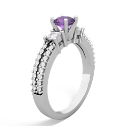 Amethyst Classic 5Mm Round Engagement 14K White Gold ring R26435RD