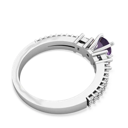 Amethyst Classic 5Mm Round Engagement 14K White Gold ring R26435RD