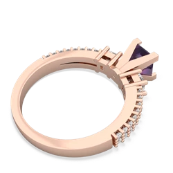 Amethyst Classic 5Mm Square Engagement 14K Rose Gold ring R26435SQ