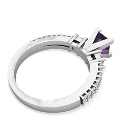 Amethyst Classic 5Mm Square Engagement 14K White Gold ring R26435SQ