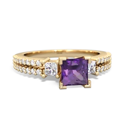 Amethyst Classic 5Mm Square Engagement 14K Yellow Gold ring R26435SQ