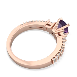 Amethyst Classic 6Mm Round Engagement 14K Rose Gold ring R26436RD