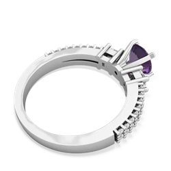 Amethyst Classic 6Mm Round Engagement 14K White Gold ring R26436RD