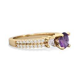 Amethyst Classic 6Mm Round Engagement 14K Yellow Gold ring R26436RD