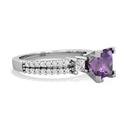 Amethyst Classic 6Mm Princess Engagement 14K White Gold ring R26436SQ