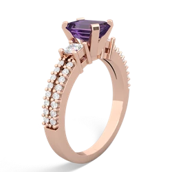 Amethyst Classic 7X5mm Emerald-Cut Engagement 14K Rose Gold ring R26437EM