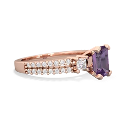 Amethyst Classic 7X5mm Emerald-Cut Engagement 14K Rose Gold ring R26437EM