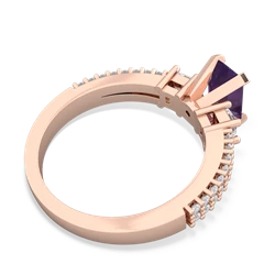 Amethyst Classic 7X5mm Emerald-Cut Engagement 14K Rose Gold ring R26437EM