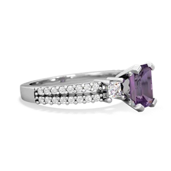 Amethyst Classic 7X5mm Emerald-Cut Engagement 14K White Gold ring R26437EM