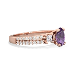 Amethyst Classic 7X5mm Oval Engagement 14K Rose Gold ring R26437VL