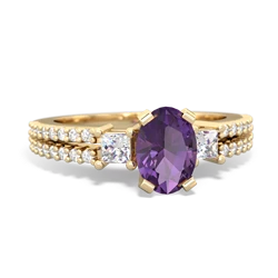 Amethyst Classic 7X5mm Oval Engagement 14K Yellow Gold ring R26437VL