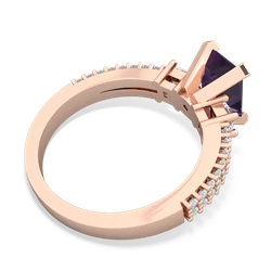 Amethyst Classic 8X6mm Emerald-Cut Engagement 14K Rose Gold ring R26438EM