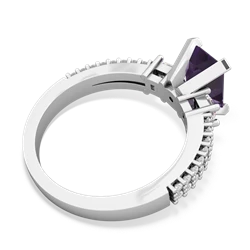 Amethyst Classic 8X6mm Emerald-Cut Engagement 14K White Gold ring R26438EM