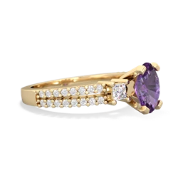 Amethyst Classic 8X6mm Oval Engagement 14K Yellow Gold ring R26438VL