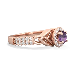 Amethyst Celtic Knot Halo 14K Rose Gold ring R26445RH