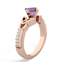 Amethyst Celtic Knot 5Mm Square Engagement 14K Rose Gold ring R26445SQ