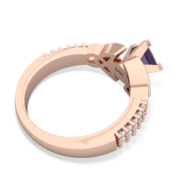 Amethyst Celtic Knot 5Mm Square Engagement 14K Rose Gold ring R26445SQ