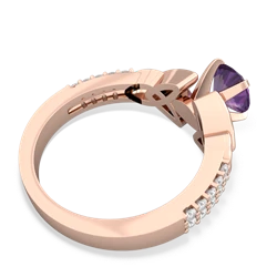 Amethyst Celtic Knot 6Mm Round Engagement 14K Rose Gold ring R26446RD