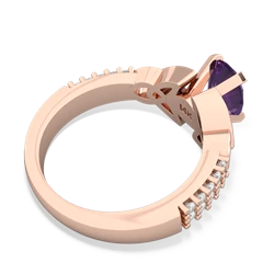 Amethyst Celtic Knot 8X6 Oval Engagement 14K Rose Gold ring R26448VL