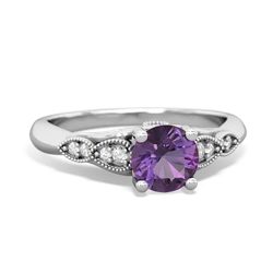 Amethyst Antique Elegance 14K White Gold ring R3100