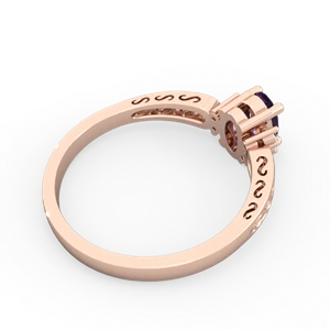 Amethyst Filligree Scroll Oval 14K Rose Gold ring R0812