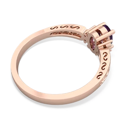 Amethyst Filligree Scroll Oval 14K Rose Gold ring R0812