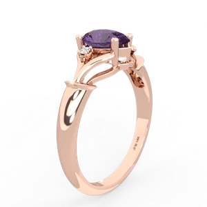 Amethyst Precious Pear 14K Rose Gold ring R0826