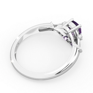 Amethyst Precious Pear 14K White Gold ring R0826