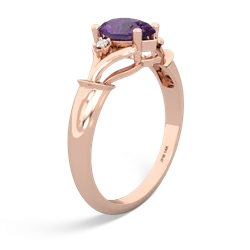 Amethyst Precious Pear 14K Rose Gold ring R0826