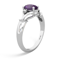 Amethyst Precious Pear 14K White Gold ring R0826