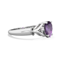 Amethyst Precious Pear 14K White Gold ring R0826