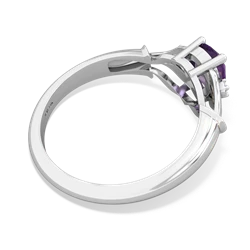 Amethyst Precious Pear 14K White Gold ring R0826