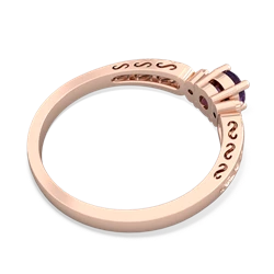 Amethyst Filligree Scroll Round 14K Rose Gold ring R0829