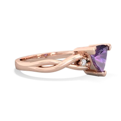 Amethyst Trillion Twist 14K Rose Gold ring R2104