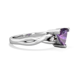 Amethyst Trillion Twist 14K White Gold ring R2104