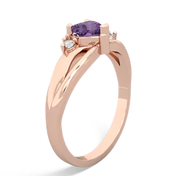 Amethyst Split Band Swirl 14K Rose Gold ring R2130