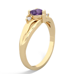 Amethyst Split Band Swirl 14K Yellow Gold ring R2130