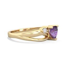 Amethyst Split Band Swirl 14K Yellow Gold ring R2130