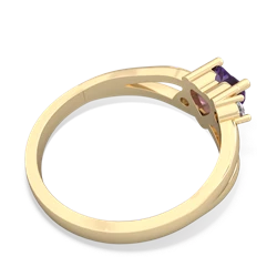 Amethyst Split Band Swirl 14K Yellow Gold ring R2130