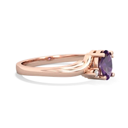 Amethyst Elegant Swirl 14K Rose Gold ring R2173