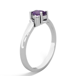 Amethyst Elegant Swirl 14K White Gold ring R2173