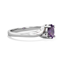 Amethyst Elegant Swirl 14K White Gold ring R2173