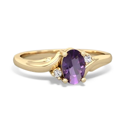 Amethyst Elegant Swirl 14K Yellow Gold ring R2173