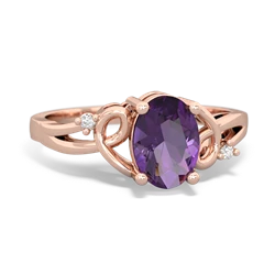 Amethyst Swirls 14K Rose Gold ring R2347